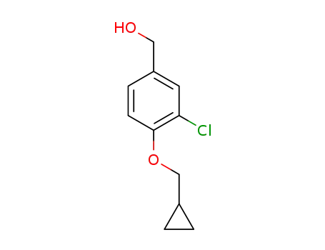 Molecular Structure of 1224719-10-1 (3-chloro-4-(cyclopropylmethoxy)benzenemethanol)