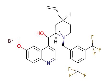 Molecular Structure of 945732-76-3 (N-[3,5-bis(trifluoromethyl)benzyl]quinidinium bromide)
