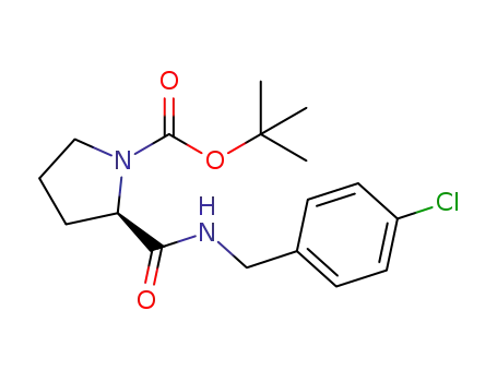 Molecular Structure of 1140495-84-6 (1-Pyrrolidinecarboxylic acid, 2-[[[(4-chlorophenyl)Methyl]aMino]carbonyl]-, 1,1-diMethylethyl ester, (2R)-)