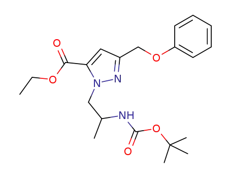 1-(2-((tert-butoxycarbonyl)amino)ethyl)-3-(phenoxymethyl)-1H-pyrazole-5-carboxylic acid ethyl ester