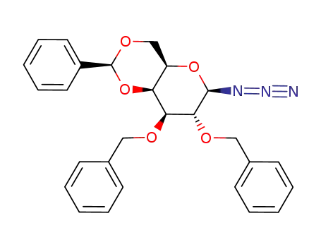 Molecular Structure of 204510-88-3 ((2S,4aR,6R,7R,8S,8aS)-6-Azido-7,8-bis-benzyloxy-2-phenyl-hexahydro-pyrano[3,2-d][1,3]dioxine)