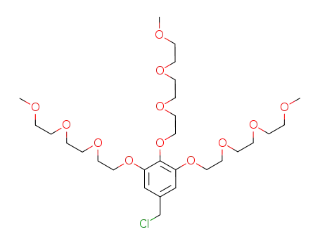 Molecular Structure of 852628-93-4 (3,4,5-tris(2-(2-(2-methoxyethoxy)ethoxy)ethoxy)benzyl chloride)