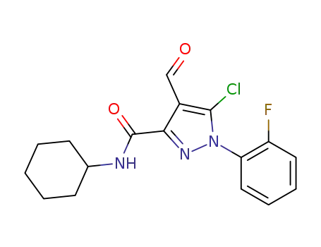 5-chloro-1-(2-fluoro-phenyl)-4-formyl-1H-pyrazole-3-carboxylic acid cyclohexylamide