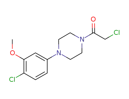 Molecular Structure of 637022-56-1 (Piperazine, 1-(chloroacetyl)-4-(4-chloro-3-methoxyphenyl)-)