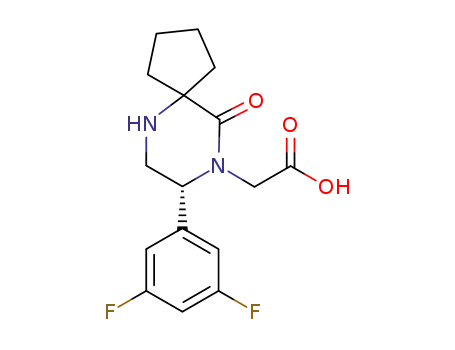 6,9-Diazaspiro[4.5]decane-9-acetic acid, 8-(3,5-difluorophenyl)-10-oxo-, (8R)-