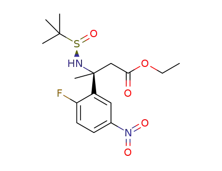 (S)-ethyl 3-((R)-1,1-dimethylethylsulfinamido)-3-(2-fluoro-5-nitrophenyl)butanoate