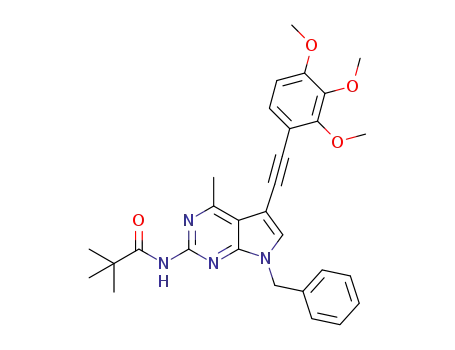 N-{7-benzyl-4-methyl-5-[(2,3,4-trimethoxyphenyl)ethynyl]-7H-pyrrolo[2,3-d]pyrimidin-2-yl}-N-2,2-dimethylpropanamide