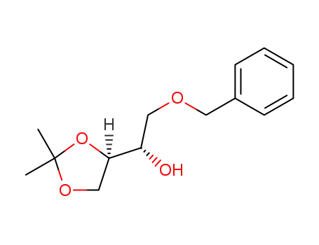 Molecular Structure of 1310460-70-8 ((1S)-2-(benzyloxy)-1-((4R)-2,2-dimethyl-1,3-dioxolan-4-yl)ethan-1-ol)