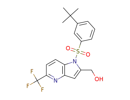 Molecular Structure of 1314841-35-4 ([1-(3-(1,1-dimethylethyl)phenylsulfonyl)-5-trifluoromethyl-1H-pyrrolo[3,2-b]pyridin-2-yl]methanol)