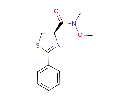 Molecular Structure of 1135797-67-9 (2-phenyl-4,5-dihydrothiazole-4-carboxylic acid N-(methoxy)methylamide)