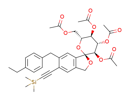 (1S,3'R,4'S,5'R,6'R)-3',4',5'-triacetoxy-6'-(acetoxymethyl)-6-[(4-ethylphenyl)methyl]-3',4',5',6'-tetrahydro-5-trimethylsilylethynyl-spiro[isobenzofuran-1(3H),2'-[2H]pyran]