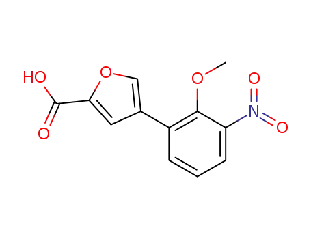 Molecular Structure of 1257792-74-7 (4-(3-nitro-2-methoxyphenyl)furan-2-carboxylic acid)