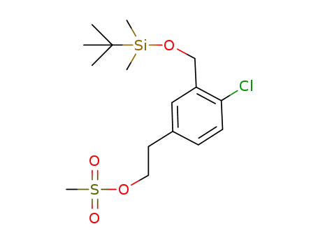 Molecular Structure of 946000-58-4 (methanesulfonic acid 2-[3-(tert-butyl-dimethyl-silanyloxymethyl)-4-chloro-phenyl]-ethyl ester)
