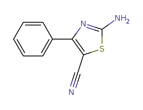 Molecular Structure of 704870-71-3 (2-AMino-5-cyano-4-phenylthiazole, 97%)