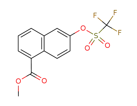 Molecular Structure of 255050-65-8 (1-Naphthalenecarboxylic acid, 6-[[(trifluoromethyl)sulfonyl]oxy]-, methyl
ester)