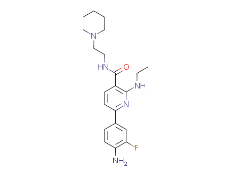 Molecular Structure of 1246494-87-0 (6-(4-amino-3-fluorophenyl)-2-ethylamino-N-[2-(piperidin-1-yl)ethyl]nicotinamide)