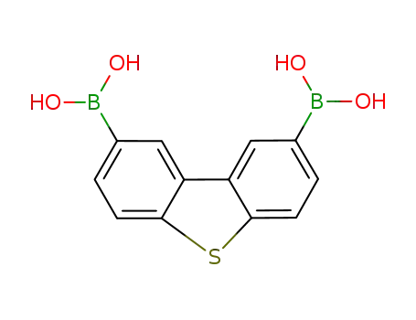 Molecular Structure of 761405-37-2 (2,8-Diboronodibenzo[b,d]thiophene, 3,6-Diborono-9-thiafluorene)