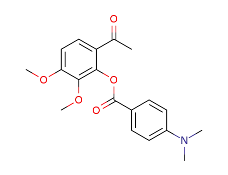 Molecular Structure of 1205548-01-1 (4-(DiMethylaMino)benzoic Acid 6-Acetyl-2,3-diMethoxyphenyl Ester)