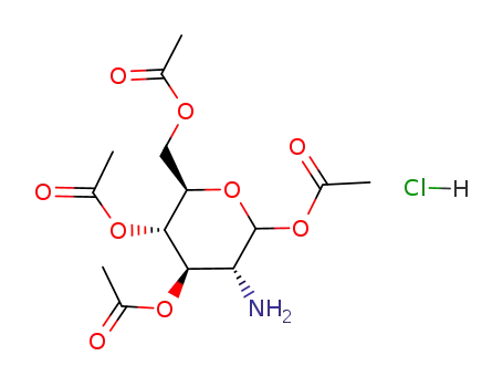 Molecular Structure of 5432-46-2 (acetyl 3,4,6-tri-O-acetyl-2-amino-2-deoxy-D-glucopyranoside hydrochloride)