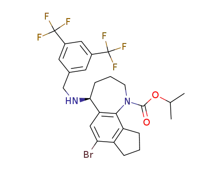 (S)-6-(3,5-bis-trifluoromethyl-benzylamino)-4-bromo-2,3,6,7,8,9-hexahydro-1H-10-aza-cyclohepta[e]indene-10-carboxylic acid isopropyl ester