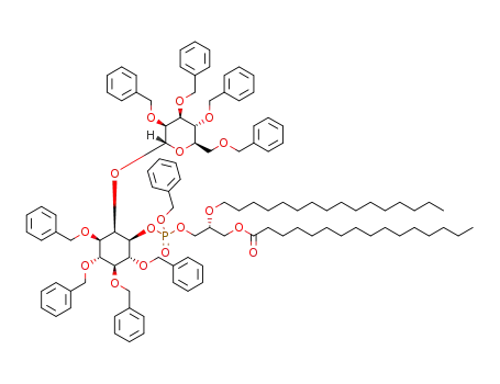 3,4,5,6-tetra-O-benzyl-2-O-(2,3,4,6-tetra-O-benzyl-α-D-mannopyranosyl)-1-O-(1-O-hexadecanoyl-2-O-hexadecyl-sn-glycero-3-benzylphosphoryl)-D-myo-inositol