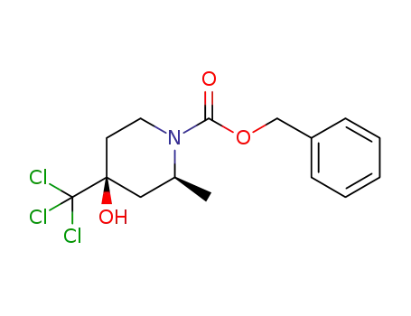 benzyl (2S,4S)-4-hydroxy-2-methyl-4-(trichloromethyl)-piperidine-1-carboxylate
