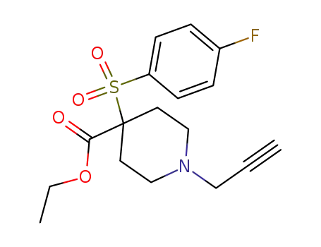Molecular Structure of 226396-64-1 (4-(4-fluorobenzenesulfonyl)-1-prop-2-ynylpiperidine-4-carboxylic acid ethyl ester)