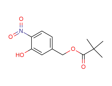 Molecular Structure of 929095-34-1 (Propanoic acid, 2,2-dimethyl-, (3-hydroxy-4-nitrophenyl)methyl ester)