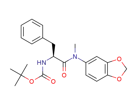 Molecular Structure of 1375278-23-1 ((S)-tert-butyl(1-(benzo[d][1,3]dioxol-5-yl(methyl)amino)-1-oxo-3-phenylpropan-2-yl)carbamate)