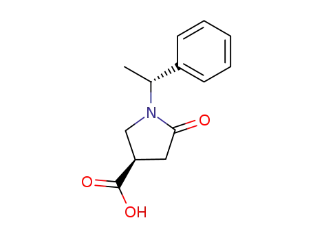 Molecular Structure of 99735-43-0 ((1'R, 3R)-1-(1'-PHENYLETHYL)-5-OXO-3-PYRROLIDINE CARBOXYLIC ACID)