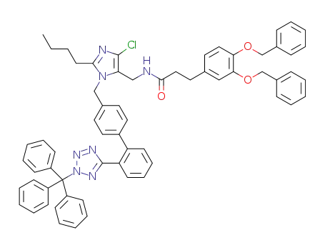 3-(3,4-bis-benzyloxy-phenyl)-N-(2-n-butyl-5-chloro-3-[2'-(2-trityl-2H-tetrazol-5-yl)-biphenyl-4-ylmethyl]-3H-imidazol-4-ylmethyl)propionamide