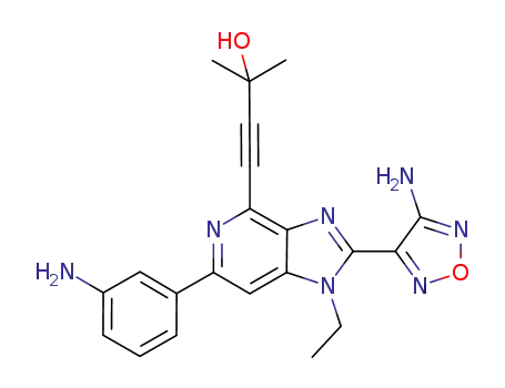 4-[2-(4-amino-1,2,5-oxadiazol-3-yl)-6-(3-aminophenyl)-1-ethyl-1H-imidazo[4,5-c]pyridin-4-yl]-2-methyl-3-butyn-2-ol