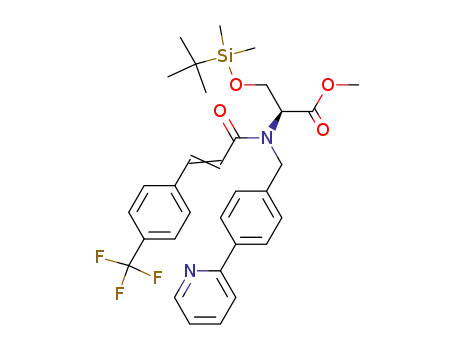(S)-3-(tert-butyl-dimethyl-silanyloxy)-2-{(4-pyridin-2-yl-benzyl)-[3-(4-trifluoromethyl-phenyl)-acryloyl]-amino}-propionic acid methyl ester