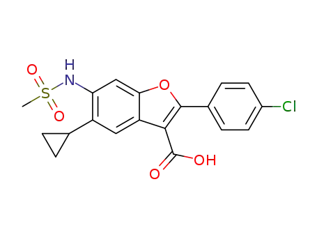 5-cyclopropyl-2-(4-chlorophenyl)-6-(methylsulfonamido)benzofuran-3-carboxylic acid