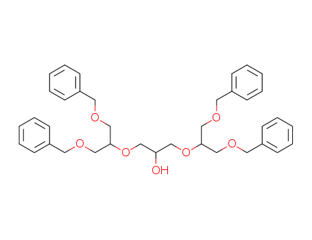 Molecular Structure of 138208-14-7 (2,5,9,12-Tetraoxatridecan-7-ol,
1,13-diphenyl-4,10-bis[(phenylmethoxy)methyl]-)