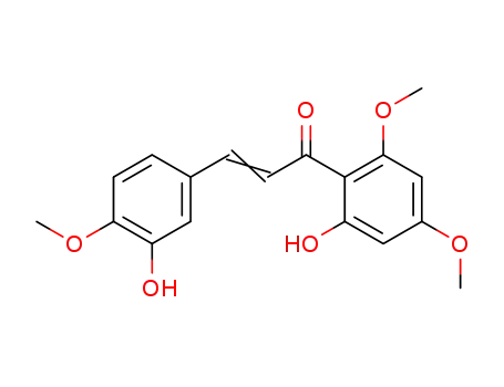 Molecular Structure of 38186-71-9 ((2E)-1-(2-hydroxy-4,6-dimethoxyphenyl)-3-(3-hydroxy-4-methoxyphenyl)prop-2-en-1-one)