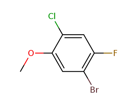Molecular Structure of 146447-18-9 (1-Bromo-4-chloro-2-fluoro-5-methoxy-benzene)
