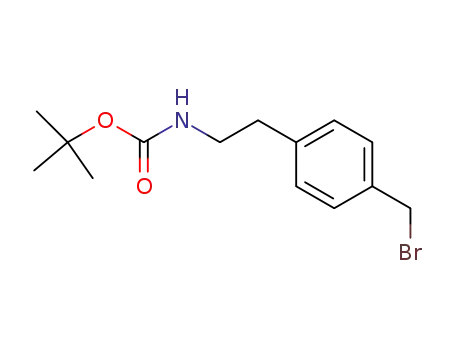 Molecular Structure of 914103-95-0 ([2-(4-(bromomethyl)phenyl)ethyl]carbamic acid tert-butyl ester)