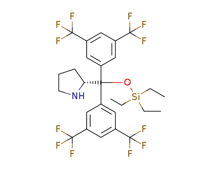 Molecular Structure of 1061307-56-9 (R-2-[bis[3,5-bis(trifluoroMethyl)phenyl]
[(triethylsilyl)oxy]Methyl]-Pyrrolidine)