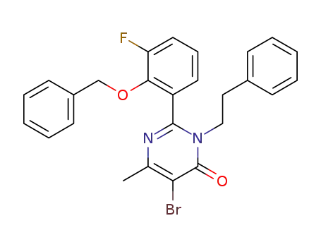 5-bromo-2-{3-fluoro-2-[(phenylmethyl)oxy]phenyl}-6-methyl-3-(2-phenylethyl)-4(3H)-pyrimidinone