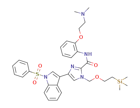 N-(2-(2-(dimethylamino)ethoxy)phenyl)-4-(1-(phenylsulfonyl)-1H-indol-3-yl)-1-((2-(trimethylsilyl)ethoxy)methyl)-1H-imidazole-2-carboxamide