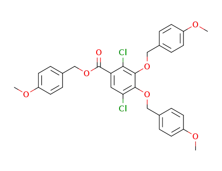 Benzoic acid, 2,5-dichloro-3,4-bis[(4-methoxyphenyl)methoxy]-,
(4-methoxyphenyl)methyl ester