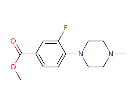 Molecular Structure of 948018-58-4 (Methyl 3-Fluoro-4-(4-Methyl-1-piperazinyl)benzoate)