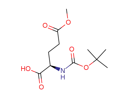 Molecular Structure of 76379-01-6 (D-Glutamic acid, N-[(1,1-dimethylethoxy)carbonyl]-, 5-methyl ester)