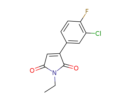 Molecular Structure of 923981-95-7 (1H-Pyrrole-2,5-dione, 3-(3-chloro-4-fluorophenyl)-1-ethyl-)