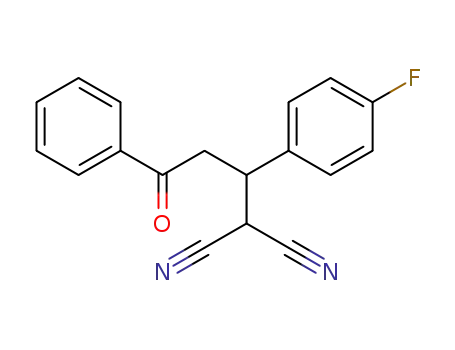 Molecular Structure of 137502-97-7 (Propanedinitrile, [1-(4-fluorophenyl)-3-oxo-3-phenylpropyl]-)