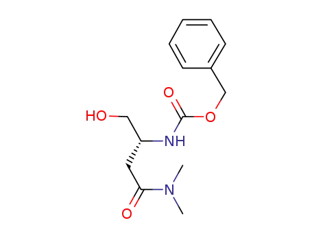 Molecular Structure of 870812-29-6 (N-[(1R)-3-(Dimethylamino)-1-(hydroxymethyl)-3-oxopropyl]carbamic Acid Phenylmethyl Ester)