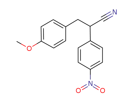 Molecular Structure of 1254177-50-8 (3-(4-Methoxyphenyl)-2-(4-nitrophenyl)propanenitrile)