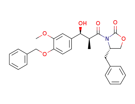 (S)-4-benzyl-3-((2S,3S)-3-(4-(benzyloxy)-3-methoxyphenyl)-3-hydroxy-2-methylpropanoyl)oxazolidin-2-one