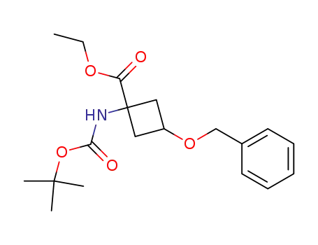 Molecular Structure of 413597-66-7 (ethyl 3-(benzyloxy)-1-{[(tert-butyloxy)carbonyl]amino}cyclobutane-1-carboxylate)